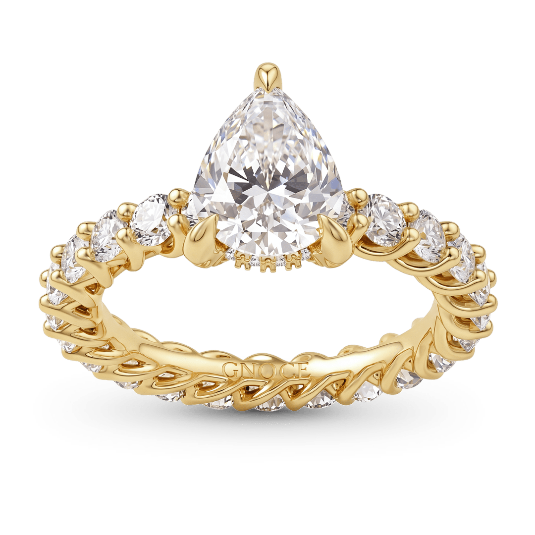 Gnoce Pear Cut Moissanite Diamond Ring_4