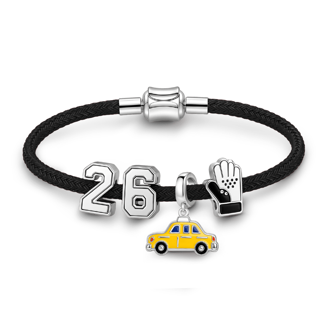 Gnoce Taxi Charm Platinum-plated Silver Blend_3