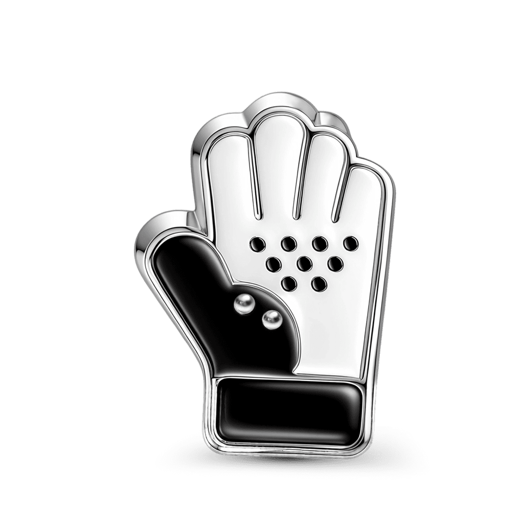 Gnoce Soccer Gloves Charm Platinum-plated Silver Blend_1