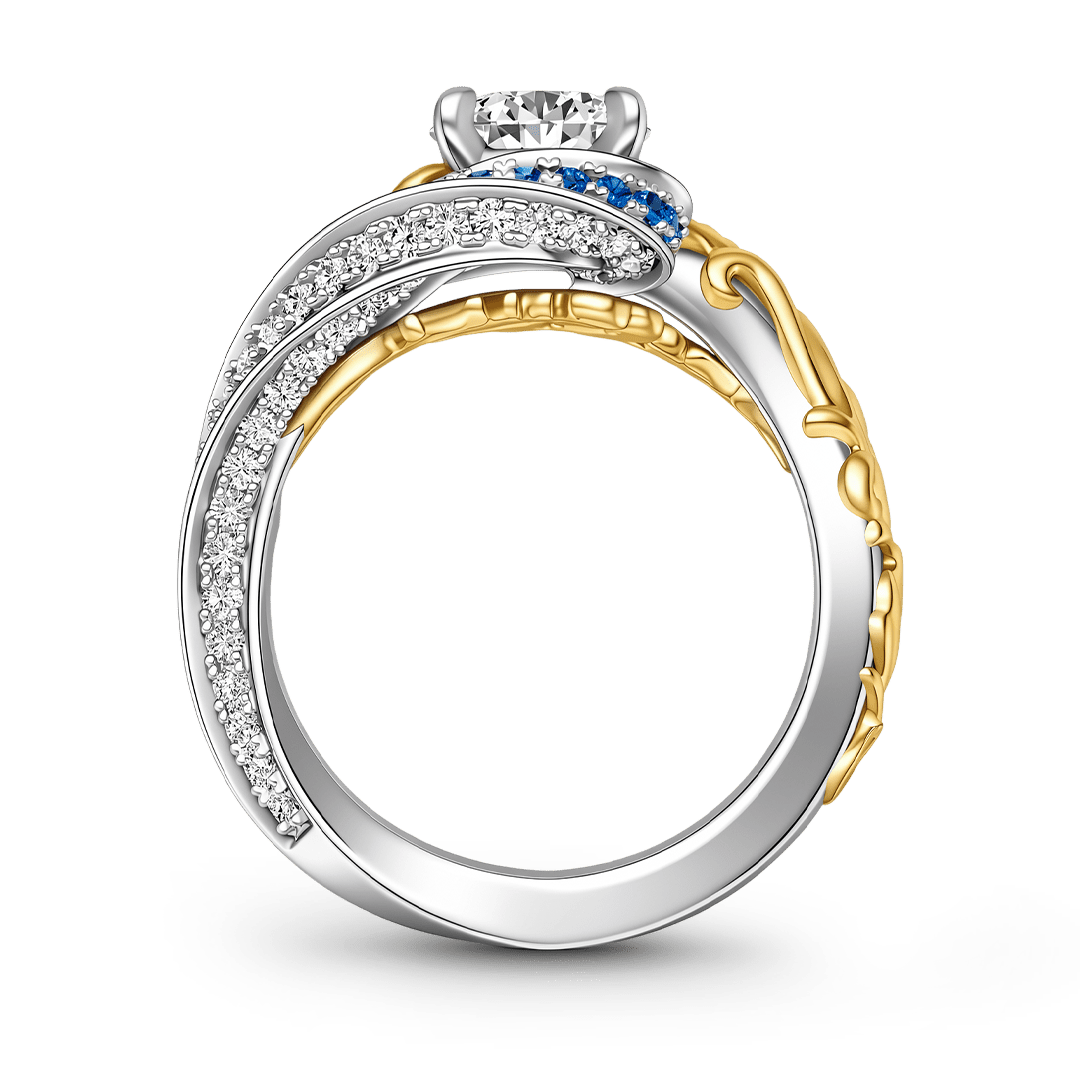 Gnoce Intertwined Moissanite Sapphire Filigree Ring_5