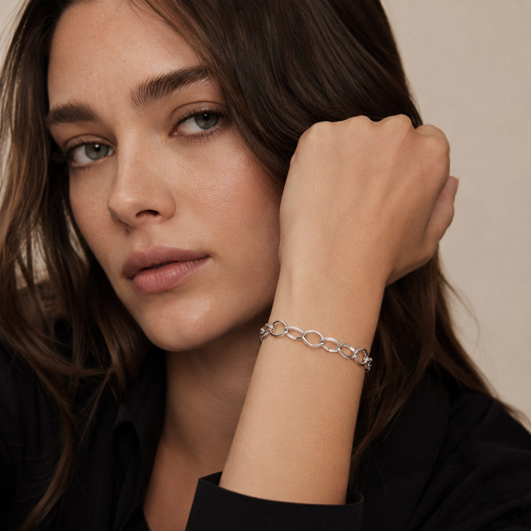 Gnoce Textured Link Extender Chain Bracelet_3