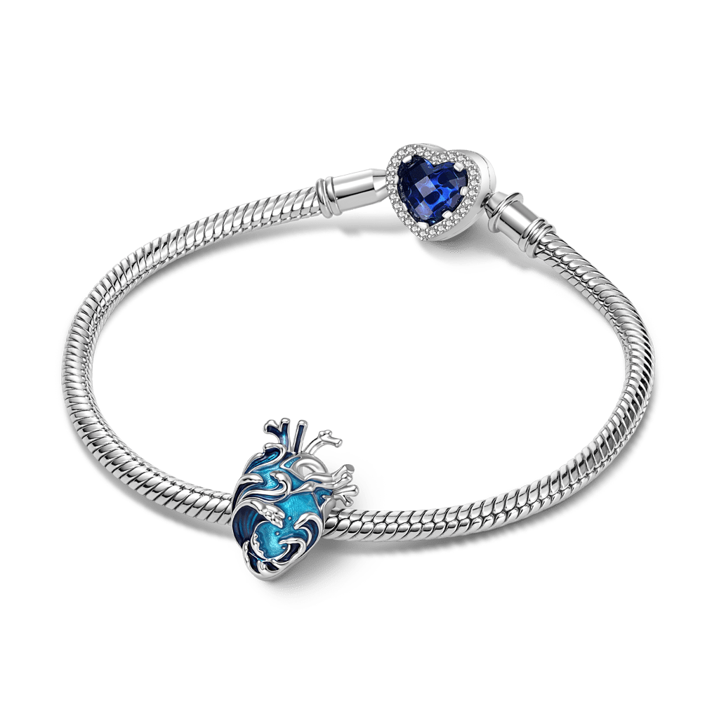 Gnoce Seawater Heart Glowing Beads Platinum-plated Silver Blend_3