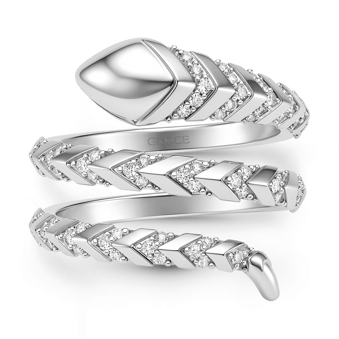 Gnoce Coiled Snake Ring Platinum-plated Silver Blend_1