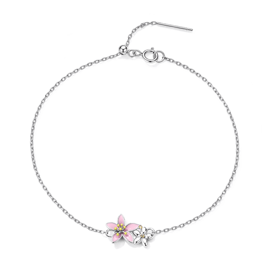 Gnoce Japanese-style Beautiful Cherry Blossom Bracelet 925 Sterling Silver_1