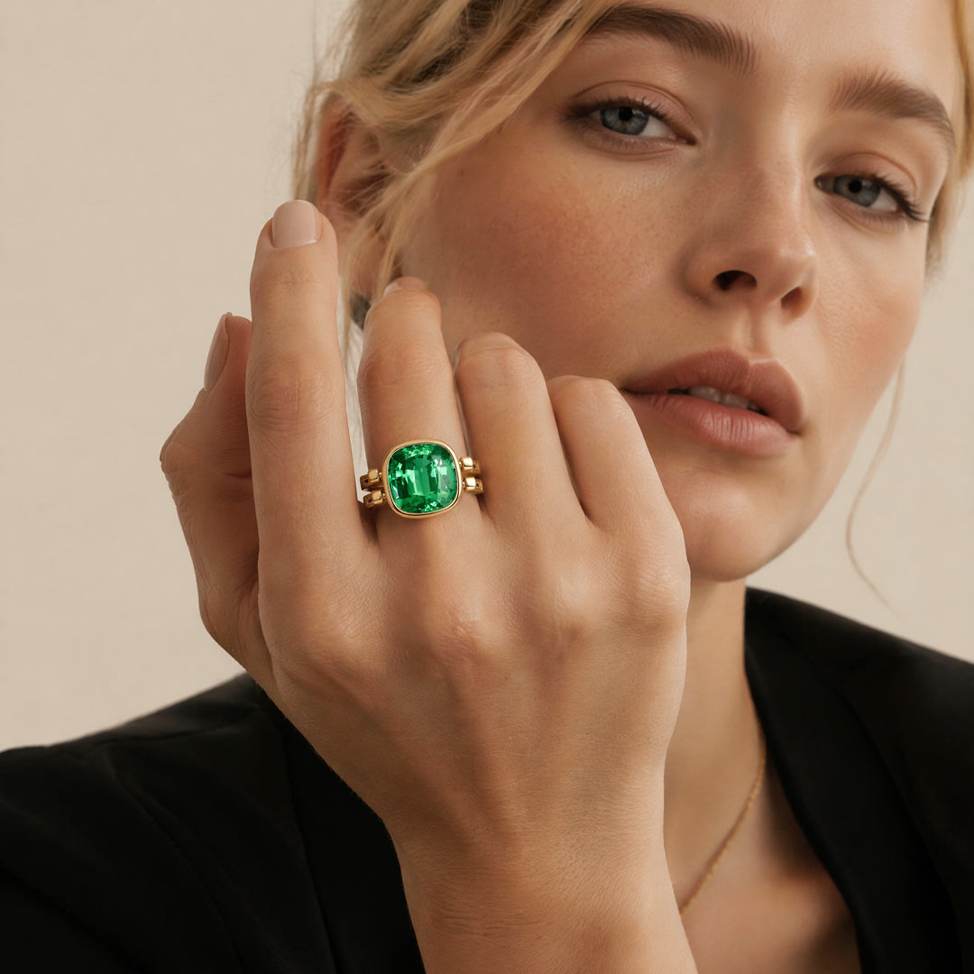 Gnoce Vintage Spinning Emerald Ring_3