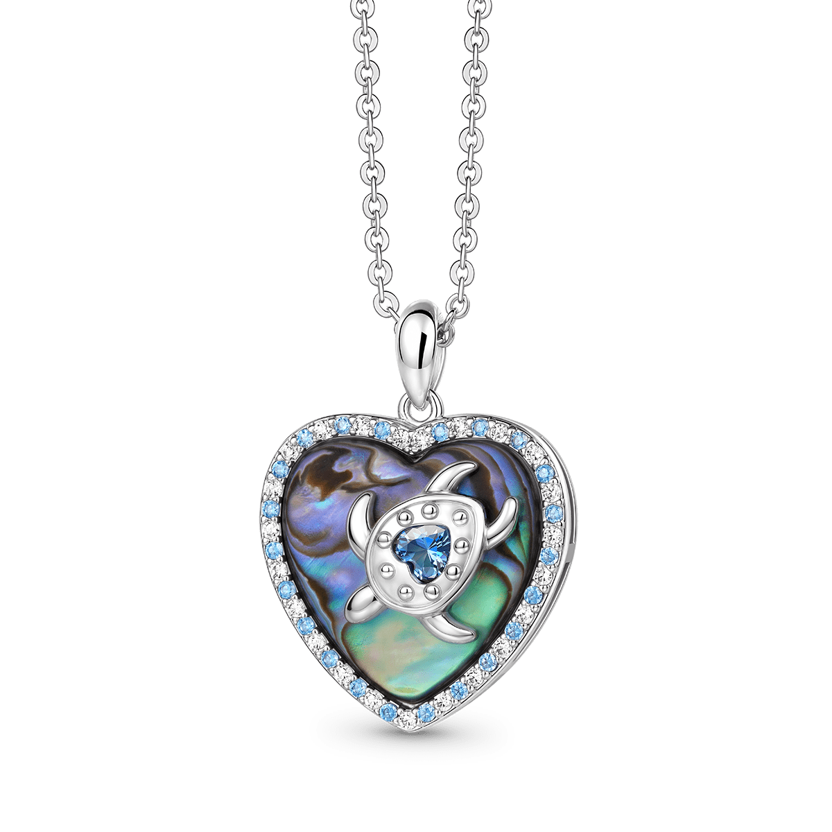 Gnoce Turtle Shell Necklace Platinum-plated Silver Blend_1