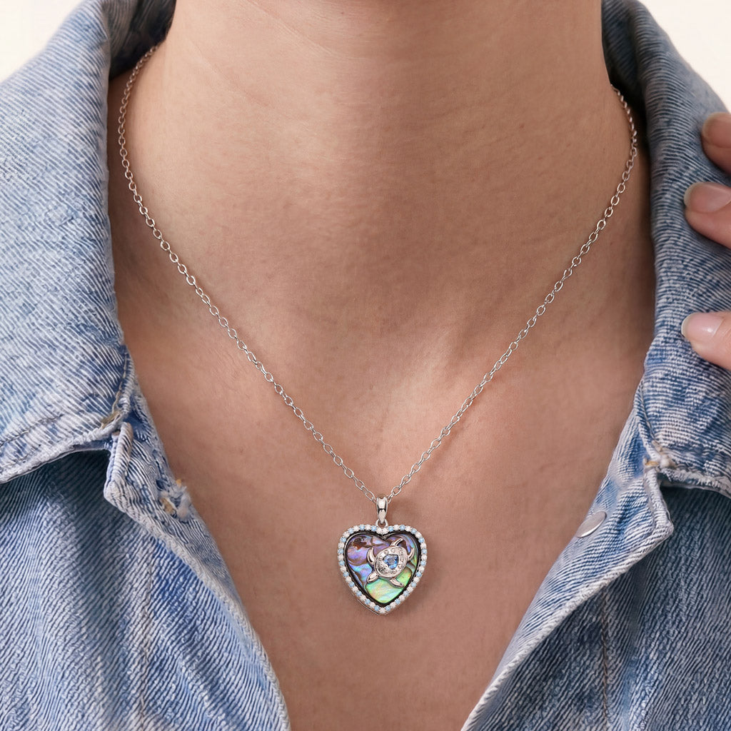 Gnoce Turtle Shell Necklace Platinum-plated Silver Blend_2