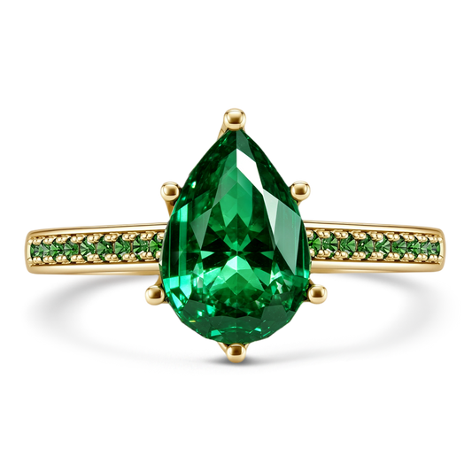 Gnoce Pear Cut Emerald Ring_1