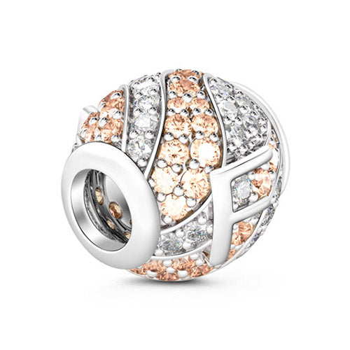 Gnoce “Letter F with Special Meaning for Special Person ”Made of 925 Sterling Silver Champagne & Clear  CZ Letter F Charm_2