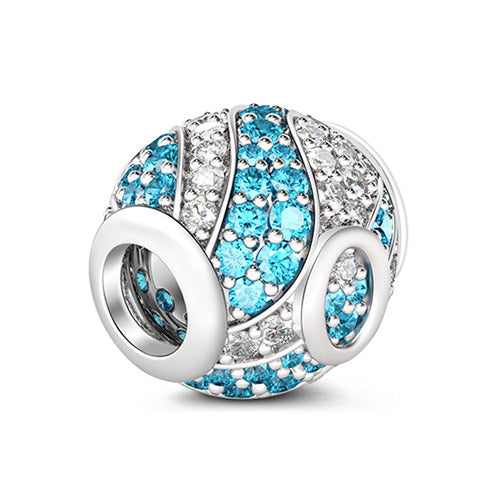 Gnoce “Letter O with Special Meaning for Special Person ”Made of 925 Sterling Silver Aquamarine & Clear  CZ Letter O Charm_2