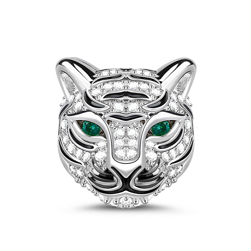 Gnoce "Strong As A Tiger" Royal Tiger WIth Czs 925 Sterling Silver Animal Bead Charm_1