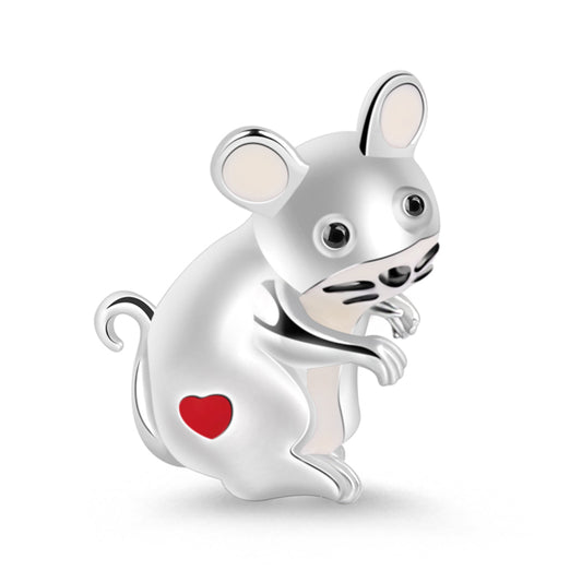 Gnoce "Clever and Diligent" Mouse-Shaped Charm Bead 925 Sterling Silver_1