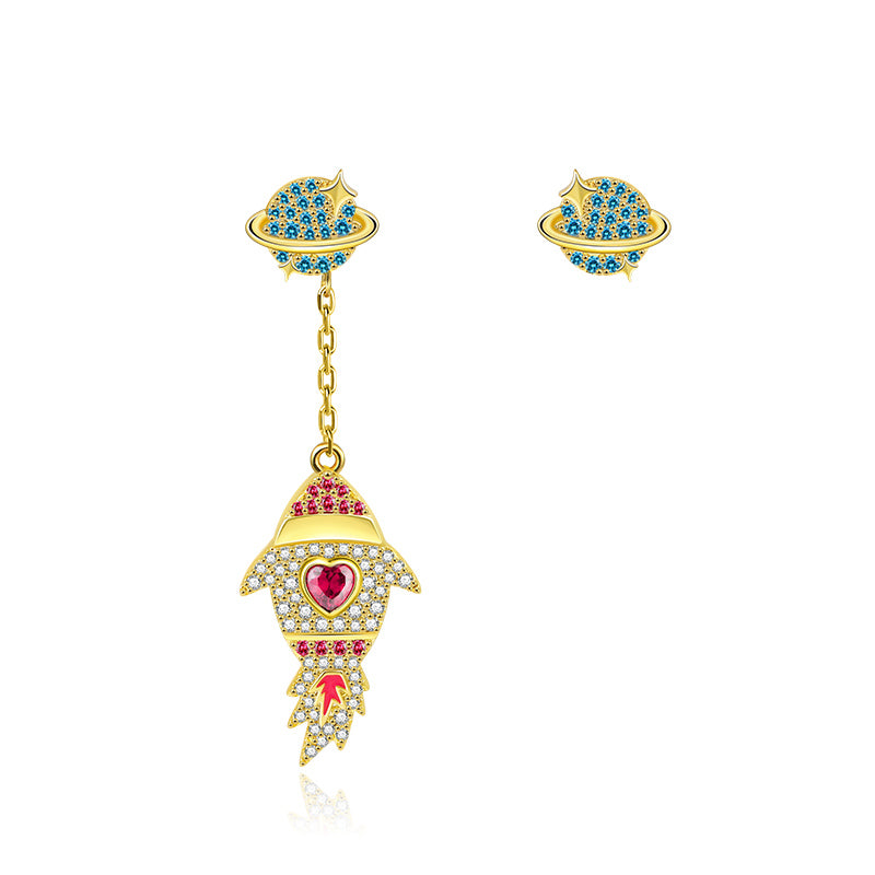 Gnoce Asymmetric Rocket Dangle Earrings_1
