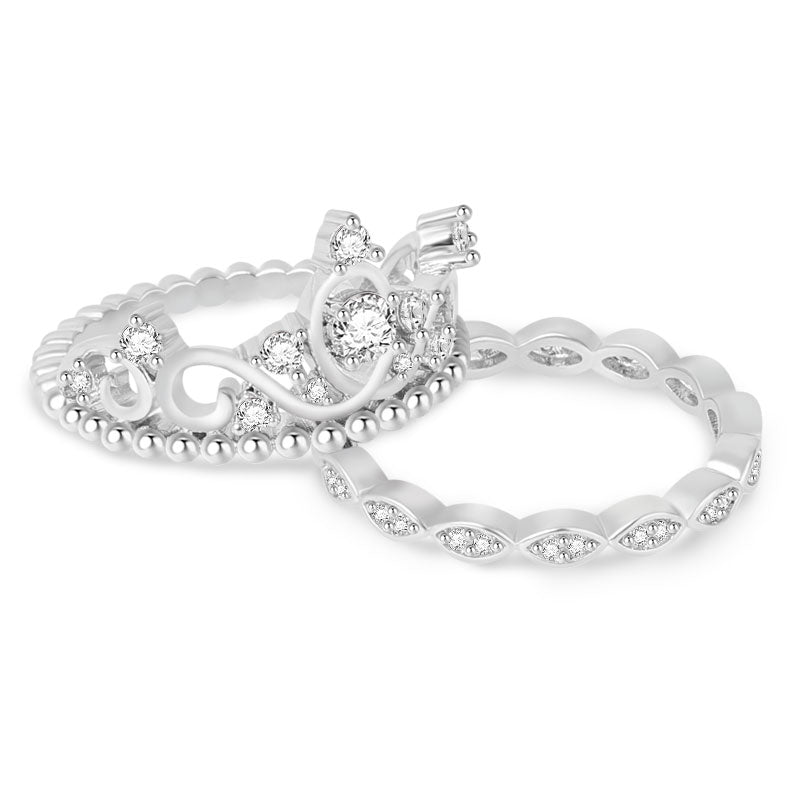 Princess Crown Ring Sterling Silver With Crystal Stones_2